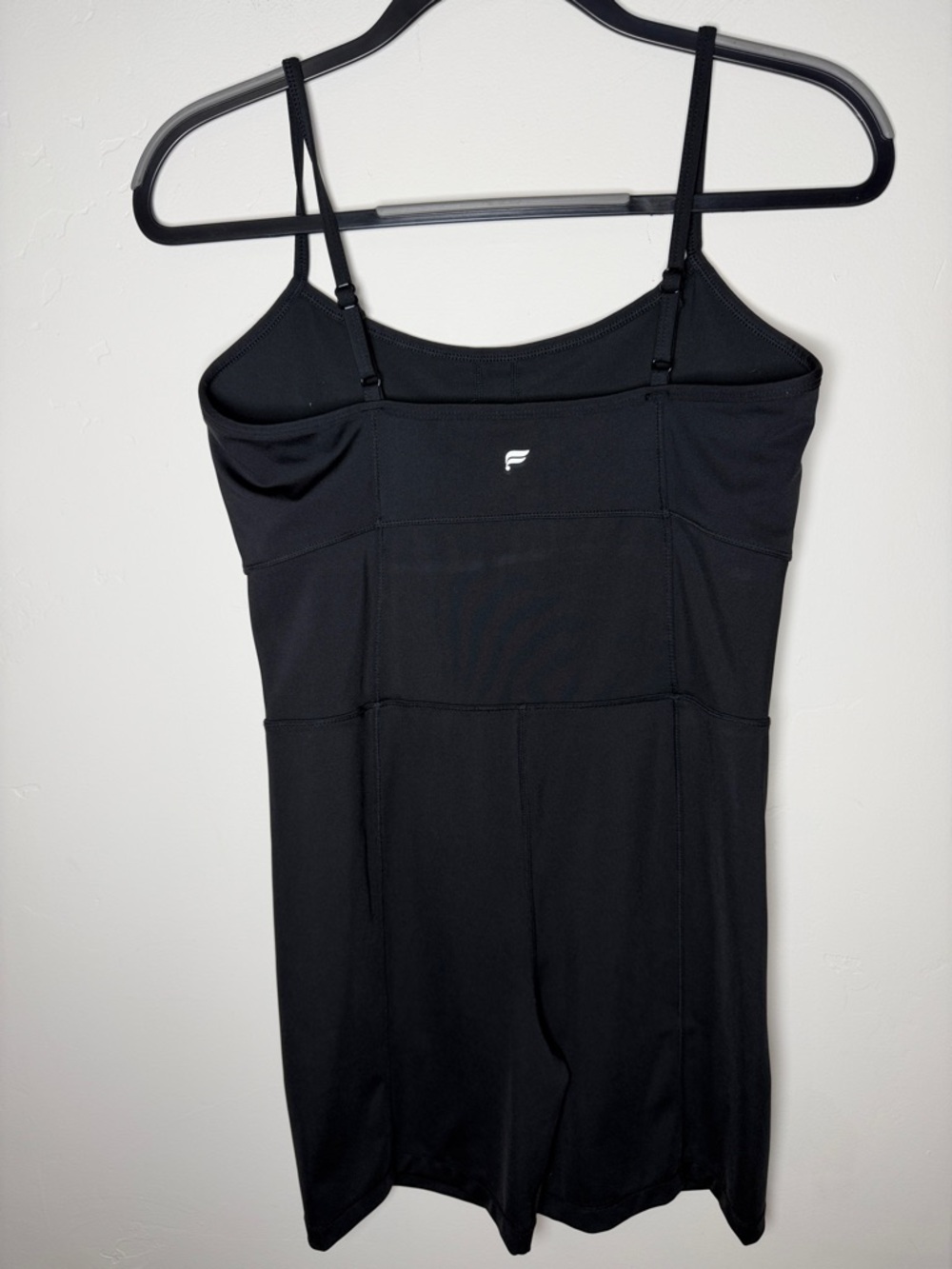 Fabletics Black Spaghetti Strap Romper Activewear Large L sporty athletic - Picture 3 of 5